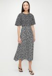 French Connection Kiss Crew Angel Slv Dress Long - Black & Ivory