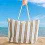 Broad Stripe Beach Bag Grey