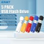 Eaget 5PCS USB 2.0 Flash Drive Multicolored USB 2.0 Pen Drives Thumb Drive 64GB 32GB 16GB 8GB USB Memory Stick U Stick Black Red