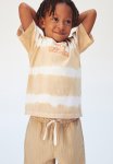 Motif-detail Cotton T-Shirt - Beige Tie-dye