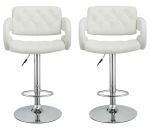 Bar Kitchen Breakfast Stools - Set Of 2 - White Colour