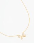 Goldair Gold Plated Diamante Pave Chunky Bow Necklace