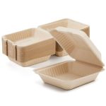 50PCS Sugarcane Take Out Containers Meal Prep Food Storage -1200ML