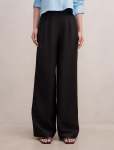 Eva Linen Wide Leg Pants - 16 Black