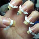 48PCS SHEET French Manicure Nail Art Stickers Strips Self-adhesive Nail Sticker Tips Nail Tips Guides For Manicure Decoration To