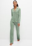 Edit Long Sleeve Knit Sleep Shirt & Pant Set - Sage