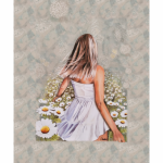 Wingback Printed Fabric Daisies Kayla