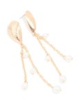 Goldair Gold Pearl Chain Drop Earrings
