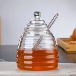 Hand-blown Bee-shaped Borosilicate Glass Honey Jar