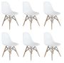 6 X Wooden Leg White Cafe Chair