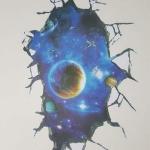 4AKID 3D Wall Or Floor Stickers - Coral Dolphins - Space Astronaut