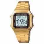 Casio Vintage Chrono Gold Digital Stainless Steel Unisex Watch A178WGA-1ADF - Gold