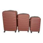 Smte 3 Piece Abs Trolley Luggage Set V1-F18 Pink With Keychain