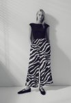 Cropped Pull-on Trousers - Dark Grey Zebra Print