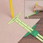 5-IN-1 Sliding Ruler Multifunctional Quilting Ruler Plastic Drawing Ruler Sliding Triangle Ruler Tool Sewing Gauge Sewing Measur