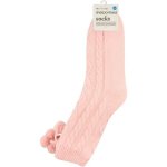 Clicks Cable Knit Sher Slipper Socks Pink