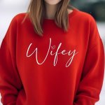 1PC Wifey Heart Design Iron-on Transfer Decal Mixed Color Polyester Heat Press Sticker For Diy T-shirts Hoodies Jeans Handbags &