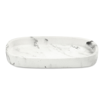 @home Tray Marble Resin White 22X12CM