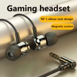 3.5MM 0.14IN E-sports Game Earphone In-ear Magnetic Wired Earphones Hifi Shocking Subwoofer Stereo Sound Suitable For Mobile Pho