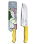Victorinox Swiss Army Victorinox Swiss Classic Santoku Knife Fluted Blade - Yellow 17CM