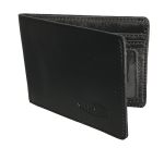 Big Skinny Men's Leather Bifold With Outside Id Pocket Black