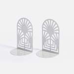 Emerging Creatives Art Deco Bookends Set Of 2 - Clay Grey