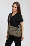 Canvas Unisex Multi Zipper Sling Shoulder Bag Crossbody Travel Messenger Bag