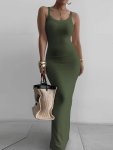 Solid Color Cami Dress Casual Sleeveless Dress For Spring & Summer Women's Clothing
