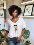 Betty Boop Oversized Tee - White - Small