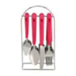 Hanging Red Cutlery Set 16 Piece