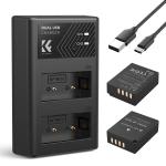 K&f Concept Dual NP-W126 1300MAH Batteries + Charger For Fuji