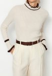 Stone Color Block Sweater - Stone