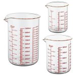 High Borosilicate Glass Measuring Cup Set-v-shaped Spoutincludes 250ML 8OZ 500ML 16OZ And 1000ML 32OZ Glass Measuring Beaker For