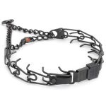 Herm Sprenger Black Stainless Steel Dog Collar With Quick Release Cliclock Buckle And Biothane Insert Training Collar Made In Ge