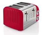 Swan Retro 4 Slice Stainless Steel Red Toaster