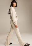 Flared Velour Leggings - Beige