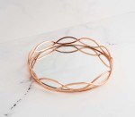 Candle Mirror Tray Rnd 23CM Gold