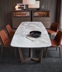 Marble Stone Top Dining Table Custom Made - 2M X1M Steel Legs