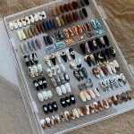 Large Clear Press On Nails Storage Box Empty Plastic Press On False Nails Case Container With Double Side Adhesive Nail Art Tape