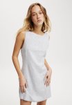 Cotton On Haven High Neck MINI Dress - Peggy Stripe Parisian Lavender