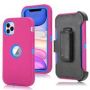 Tuff-Luv Armour-tuff Rugged Case With Removable Belt Clip For Apple Iphone 11 Pro - Pink/blue