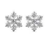 DESTINY Enchanted Snowflake Earrings With Swarovski Crystals - Silver