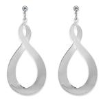 Silver Tone Twist Drop Earrings