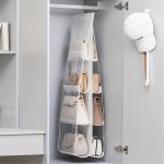 1PC Space Saving Bag Organizers Multi Layer Hanging Handbag Purse Organizer For Wardrobe Closet Bag Storage Holder For Retail St