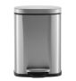 Modena Rectangle 5L S/S Pedal Bin - Soft Close Lid - Silver