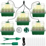 Seed Starter Tray With Grow Light Plant Starter Tray Seedling Starter Kit With Humidity Domes Base Indoor Greenhouse MINI Propag
