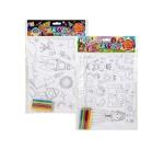 Colouring Sheet 120X90CM W pencil Asstd