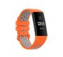 Mdm Fitbit Charge 3/4 Breathable Silicone Strap One Size Fits All-orange & Grey