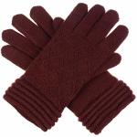 Byos Women's Winter Cozy Plush Faux Fur Fleece Lined Knit Gloves W decorated Cuff
