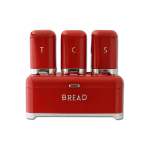 4 Piece Canister Set Red